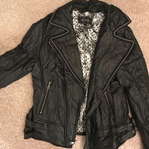 GUESS BLACK LEATHER JACKET